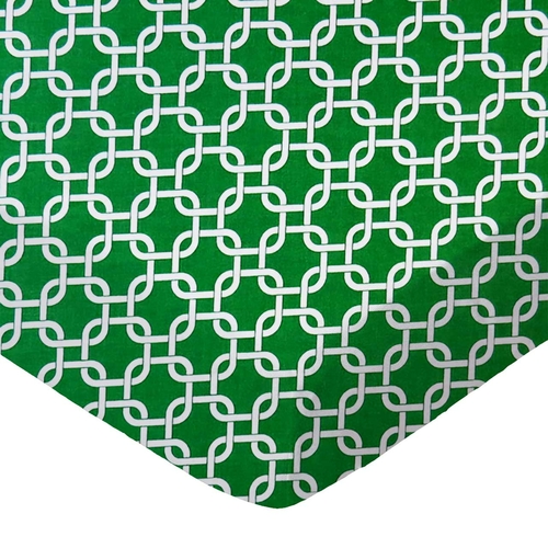 SheetWorld Fitted Bassinet Sheet - 100% Cotton Woven - Green Links,