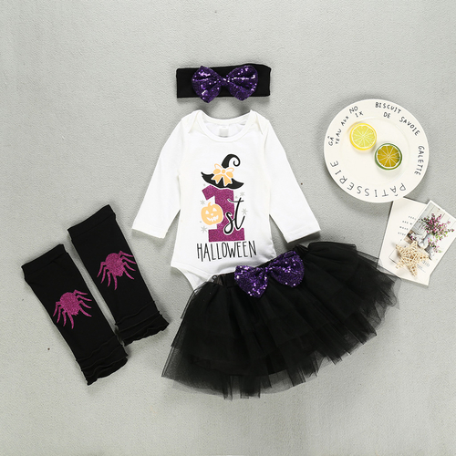 toddler girl clothes Halloween Letter Print Skirt