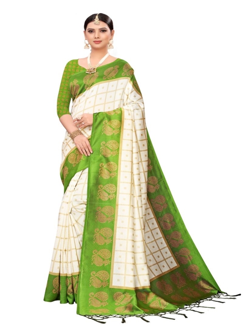 Generic Women's Art Silk Saree (Multi, 5-6 Mtrs)