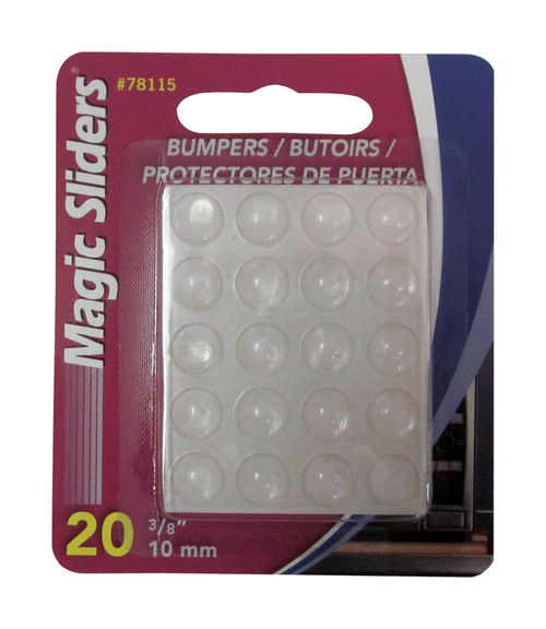 Magic Sliders 5954961 0.37 x 0.37 in. Clear Vinyl Bumper Pads - 20 Pie