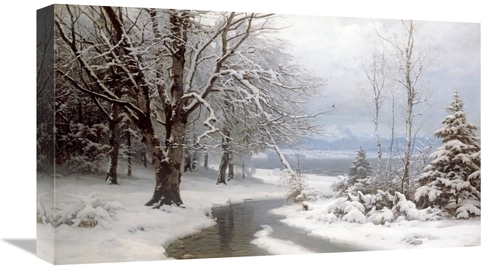 Global Gallery GCS-267643-22-142 22 in. A Wooded Winter Landscape Art 