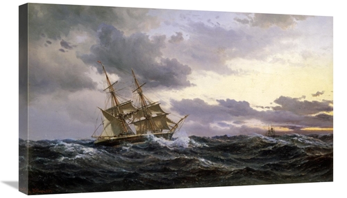 Global Gallery GCS-268296-30-142 30 in. Sailing Vessels in a Stormy Se