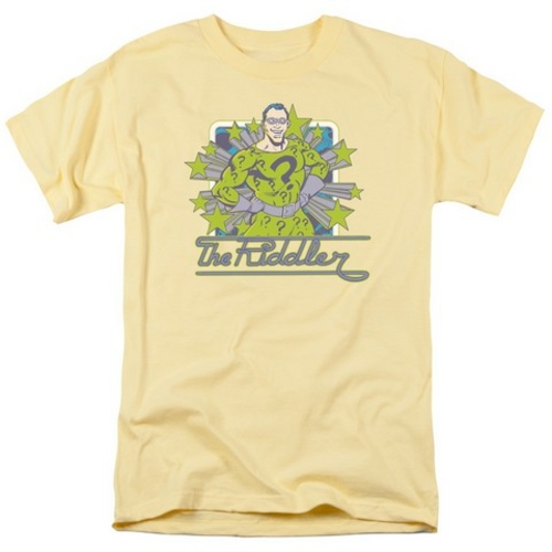 Trevco Dc-Riddler Stars - Short Sleeve Adult 18-1 Tee - Banana- Small