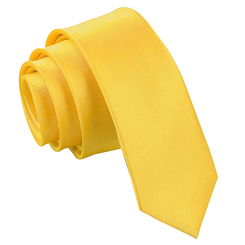 Plain Satin Skinny Tie - Marigold