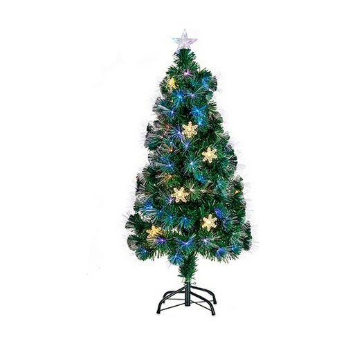 Christmas Tree with Star LED Light Metal Green Plastic