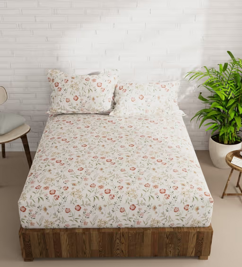 Extra Smooth Micro Double Bedsheet -3Pc Set Floral (Size-DOUBLE)