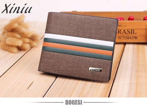Men Wallets work Business Striped Short