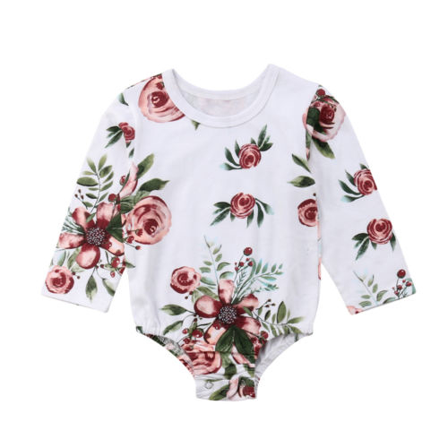 Newborn Baby Girl Floral Clothes Jumpsuit