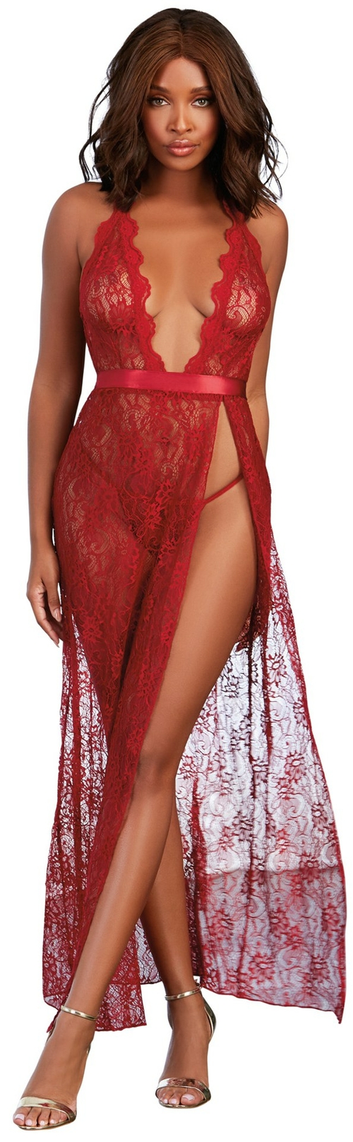Gown, G-String - Small - Garnet