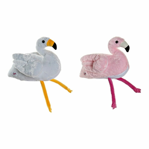 Fluffy toy DKD Home Decor White Pink Children's Pink flamingo 34 x 25