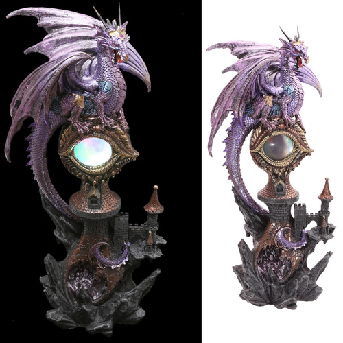 Decorative Fantasy LED Dragon Eye Castle Figurine