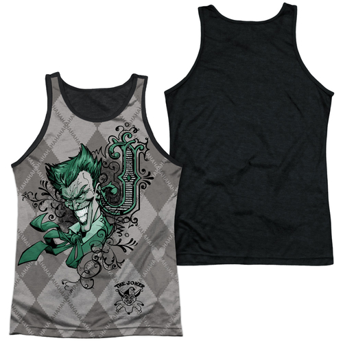 Batman & Jokergyle-Adult Poly Black Back Tank Top, White - Large