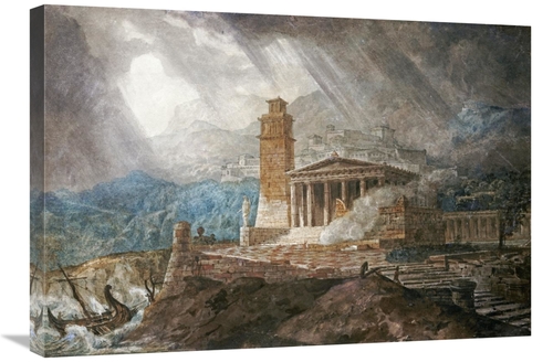 Global Gallery GCS-266356-30-142 30 in. A Capriccio of a Roman Port Du