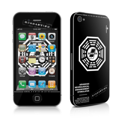 DecalGirl AIP4-DHARMA-BLK DecalGirl iPhone 4 Skin - Dharma Black