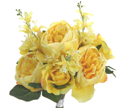 Admired By Nature GPB8360-YELLOW 7 Stems Beautiful Stylish Faux Englis