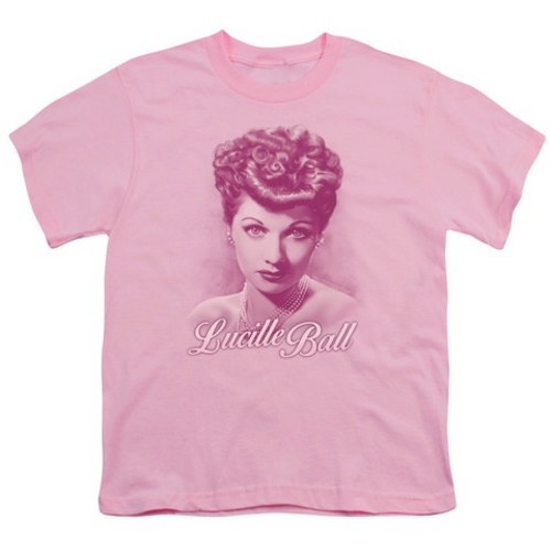 Trevco Lucille Ball-Pearls Short Sleeve Youth 18-1 Tee, Pink - Med