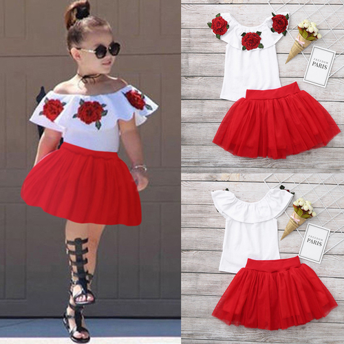 Cute Floral Romper 2pcs Baby Girls Clothes Ruffles