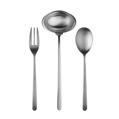 3 Pcs Serving Set (Fork Spoon and Ladle) LINEA ICE