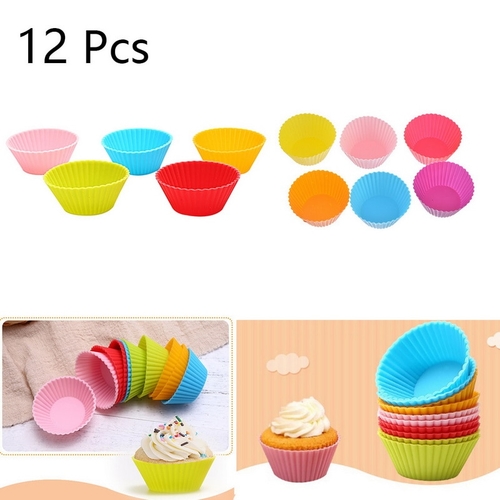 12pcs Silicone Cake Mold Reusable Silicone Mold