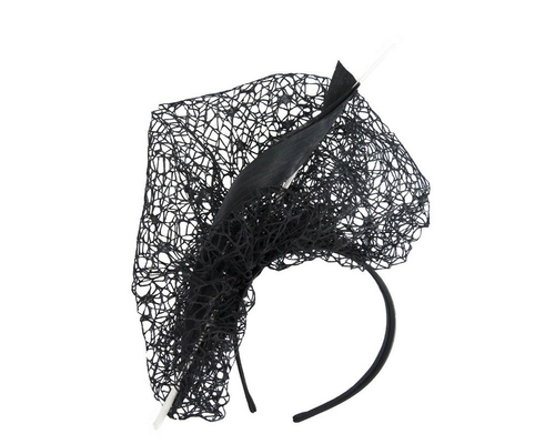 Bespoke black & white lace fascinator