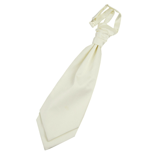 Plain Satin Pre-Tied Ruche Cravat - Ivory