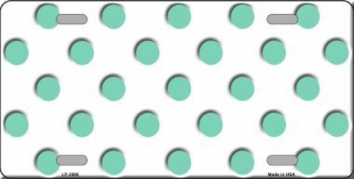 Smart Blonde LP-2986 Mint White Polka Dot Metal Novelty License Plate