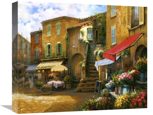 Global Gallery GCS-138250-1620-142 16 x 20 in. Flower Market Piazza Ar