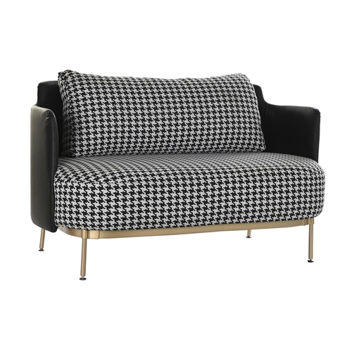 Sofa DKD Home Decor White Black Golden Metal Plastic Houndstooth