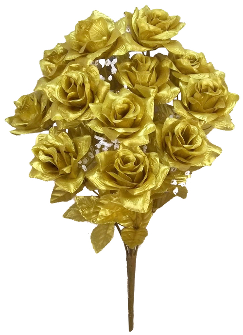 Admired by Nature GPB293G-GOLD 12 Stems Artificial Veined Satin Rose F