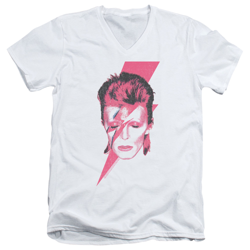 Trevco BOWIE100-AV-2 David Bowie Aladdin Sane-S by S Adult V-Neck T-Sh