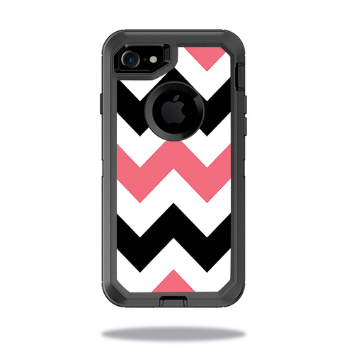 MightySkins OTDIP8-Black Pink Chevron Skin for Otterbox Defender iPhon