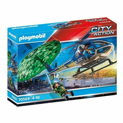 Playset  City Action Police helicopter: Parachute Chase Playmobil