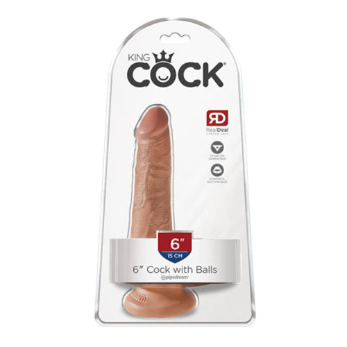 Pipedream King Cock 6 in. Cock With Balls Realistic Suction Cup Dildo