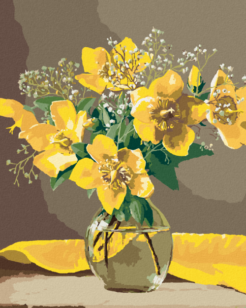 Zuty - Paint by Numbers - STILL LIFE ST. JOHN'S WORT IN A GLASS VASE