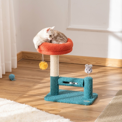 PawHut Cat Tree with Removable Bed Scratching Post Interactive Kitten