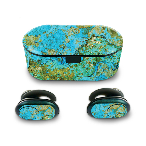 MightySkins SKPU-Teal Marble Skin for Push Wireless Earbuds - Teal Mar