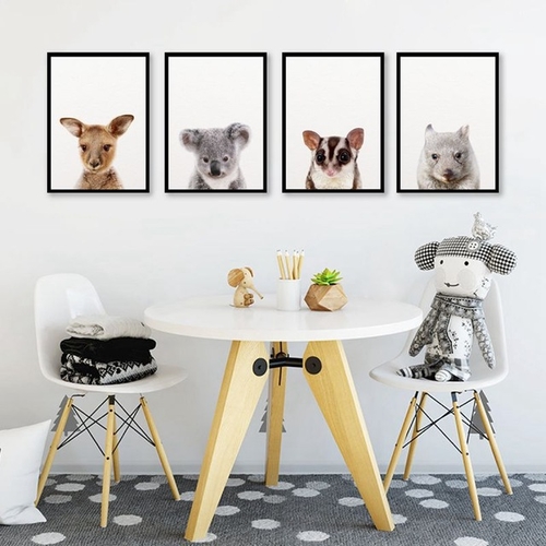 Cartoon Animals Koala Kangaroo Print and Poster