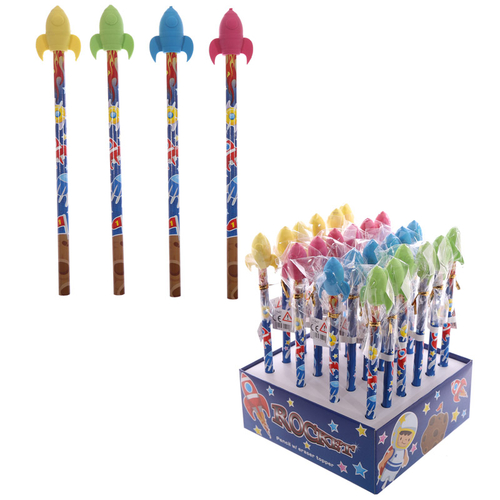 Novelty Kids Rocket Design Pencil and Eraser