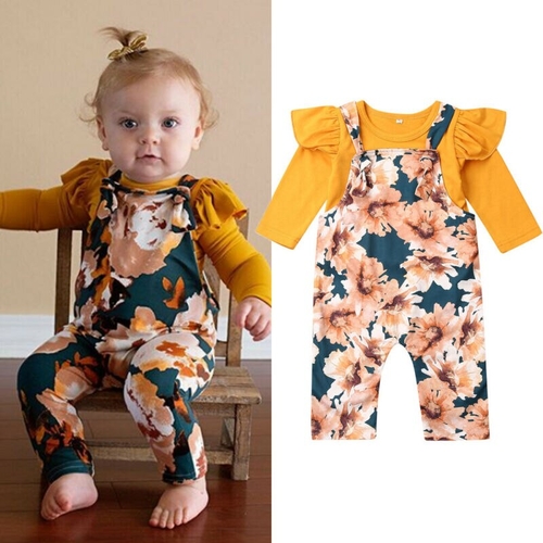 Pudcoco Autumn Toddler Kids Baby Girl Floral Print