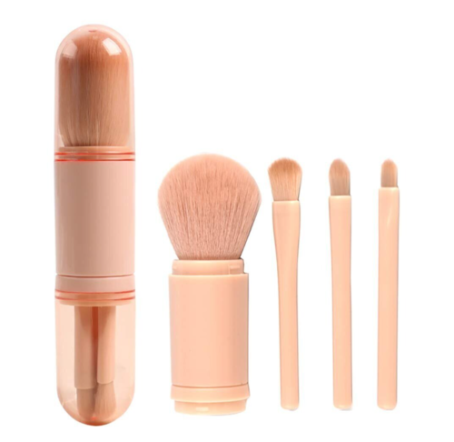 Retractable Makeup Brush Portable 4 In 1 Travel Brush Set 