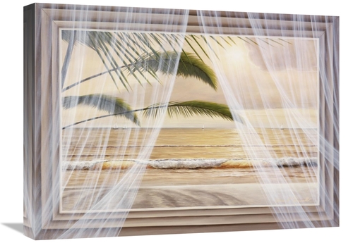 Global Gallery GCS-394001-1824-142 18 x 24 in. Framed Surf & Palm VIew