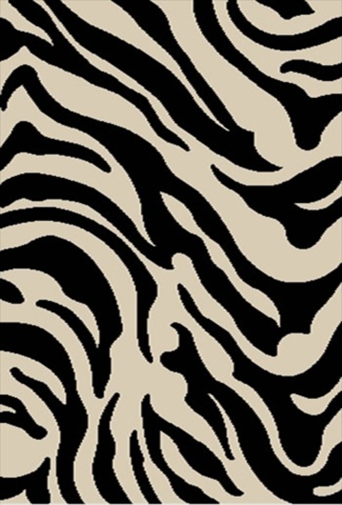 Madison Shag Safari Zebra 20 in. x 7 ft. 2 in. Runner Rug in Black