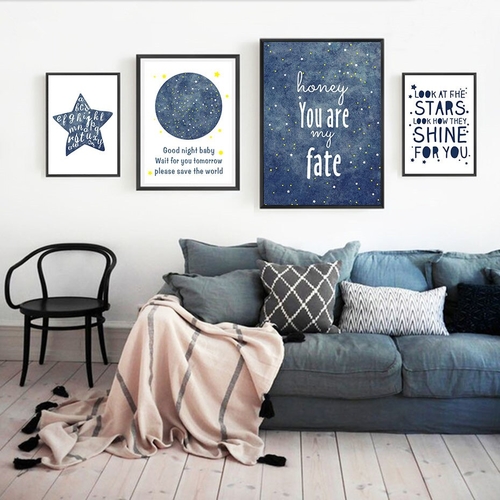 Nordic Honey Stars Motivational Love Quotes Canvas