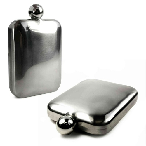 Tuff Luv E10-70 6 oz Round Hip Flask for Special Occasions, Stainl