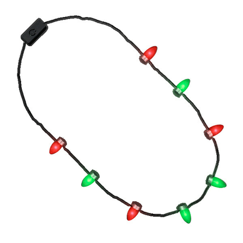Blinkee A1700 Flashing Christmas Lights Necklace, Red & Green