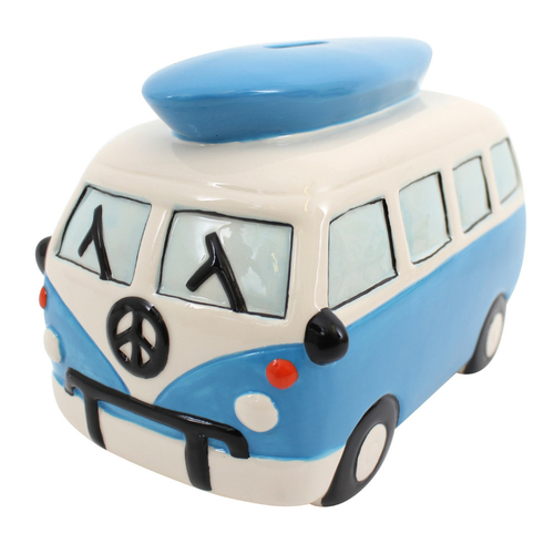 Blue Campervan Money Box