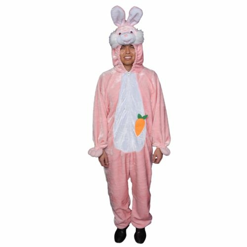 Dress Up America 320-Adult-P Adult Easter Bunny Costume in Pink - One 