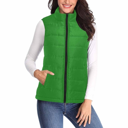 Womens Puffer Vest Jacket / Forest Green