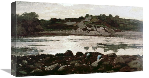 Global Gallery GCS-278034-22-142 22 in. Fisherman on Rocks Art Print -