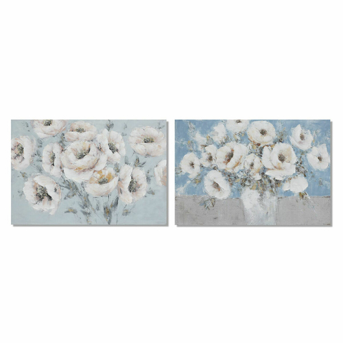 Painting DKD Home Decor 120 x 2,8 x 80 cm Flowers Shabby Chic (2